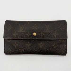 Louis Vuitton Sarah Wallet Monogram LV Continental Portemonnaie Flap Leather